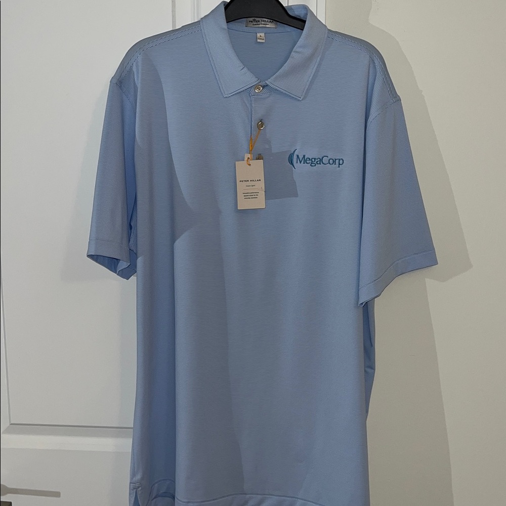 New Peter Millar Summer Comfort Crown Sport Carolina Blue Golf Polo Shirt L NWT - Picture 4 of 5
